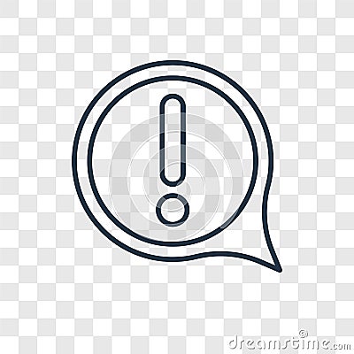 Error Message concept vector linear icon isolated on transparent Vector Illustration