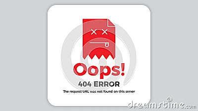 404 error page isolated with document sad expression concept.white background or banner on website trouble page. Vector Illustration