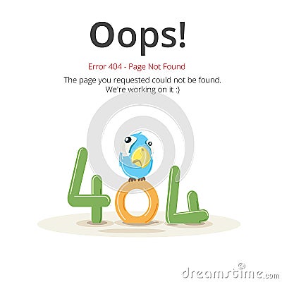 Error 404 page layout vector design Vector Illustration
