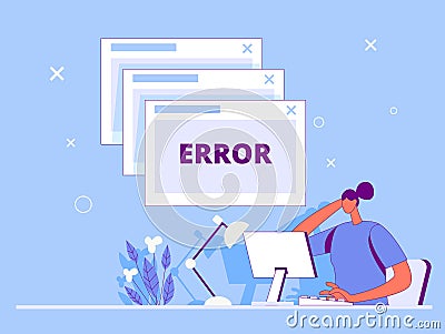 Error page loading illustration concept vector Cartoon Illustration