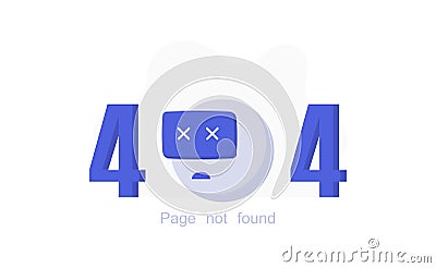404 Error page not found with broken robot. Modern flat style vector illustration Cartoon Illustration