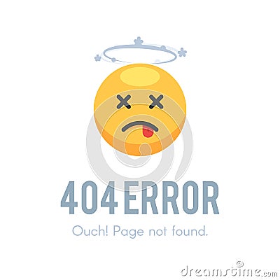 Emoji dead 404 error Vector Illustration