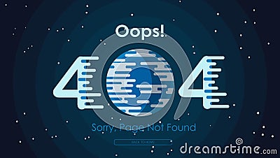 404 error page not found in galaxy vector Vector Illustration