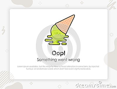 Error page. Page not found. Something went wrong. Template design for error message Vector Illustration