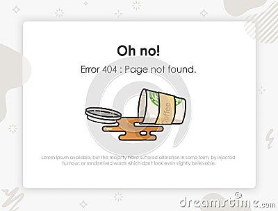 Error page. Page not found. Something went wrong. Template design for error message Vector Illustration
