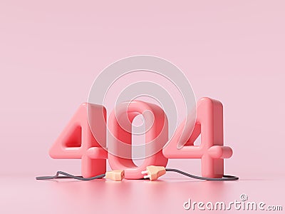 404 error page not found System updates, system maintenance and installation programs concept. 3d render illustration Cartoon Illustration