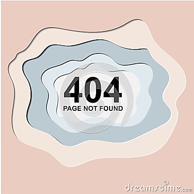 404 error page not found template with error message in paper cut style Vector Illustration
