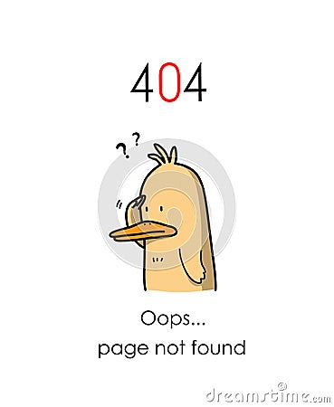 404 Error Page Not Found Website Banner Vector Illustration