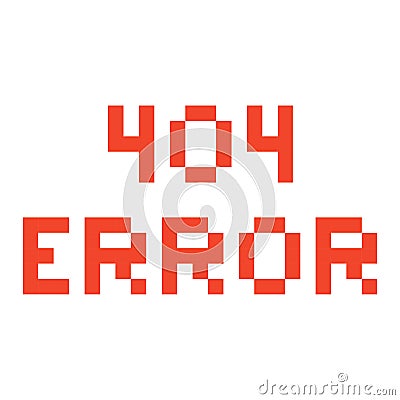 Error page 404 pixel retro game style Vector Illustration