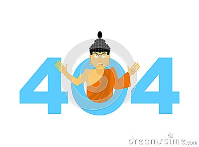 Error 404. surprisingly Buddha. Page not found template for webs Vector Illustration