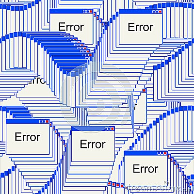 Error Window interface pattern seamless. windows browser page background Vector Illustration