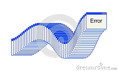 Error Window interface. windows browser page Vector Illustration