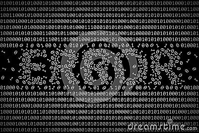 ERROR word composed from 0 and 1 digits among ordered binary code Vector Illustration