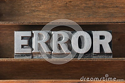 Error word tray Stock Photo