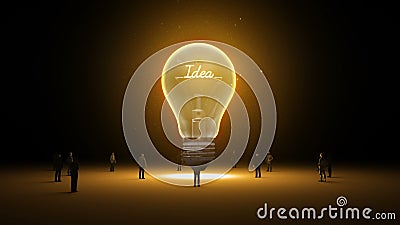 Errore 'idea' in lampadina ed in uomini d'affari circondati, ingegneri, concetto di idea royalty illustrazione gratis Errore 'idea' in lampadina ed in uomini d'affari circondati, ingegneri, concetto di idea royalty illustrazione gratis