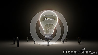 Errore 'servizio' in lampadina ed in uomini d'affari circondati, ingegneri, versione di concetto di idea (alfa inclusa) royalty illustrazione gratis Errore 'servizio' in lampadina ed in uomini d'affari circondati, ingegneri, versione di concetto di idea (alfa inclusa) royalty illustrazione gratis