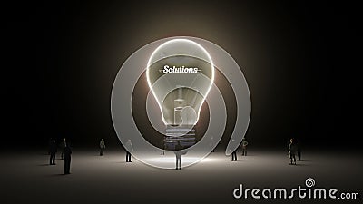 Errore 'soluzione' in lampadina ed in uomini d'affari circondati, ingegneri, versione di concetto di idea (alfa inclusa) illustrazione vettoriale Errore 'soluzione' in lampadina ed in uomini d'affari circondati, ingegneri, versione di concetto di idea (alfa inclusa) illustrazione vettoriale