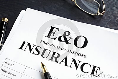 Errors and omissions insurance E&O form. Professional liability Stock Photo