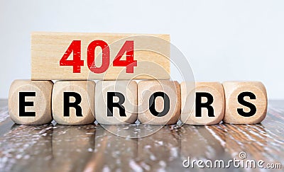 Errors word written on wood block. Errors text on wooden table for your desing, concept Stock Photo