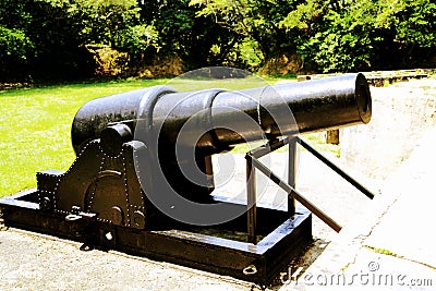 The Ershawan Fort is a traditional Chinese-style fort building located in Keelung, Taiwan. Stock Photo