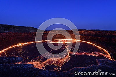 Erta Ale lava lake Stock Photo