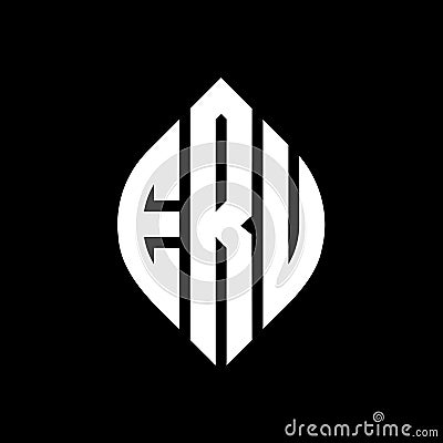 ERU circle letter logo design with circle and ellipse shape. ERU ellipse letters with typographic style. The three initials form a Vector Illustration