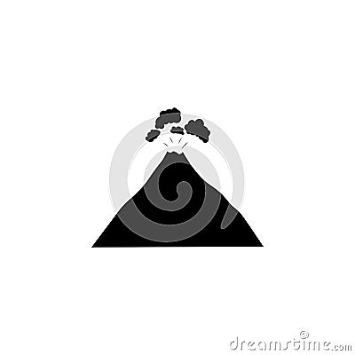 Erupt volcano black sign icon. Vector illustration eps 10 Cartoon Illustration