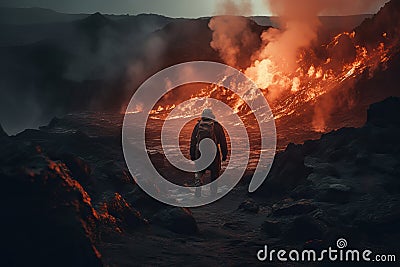 Erupting volcano Stock Photo