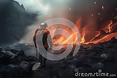 Erupting volcano Stock Photo