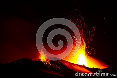 Eruption of active volcano Stock Photo