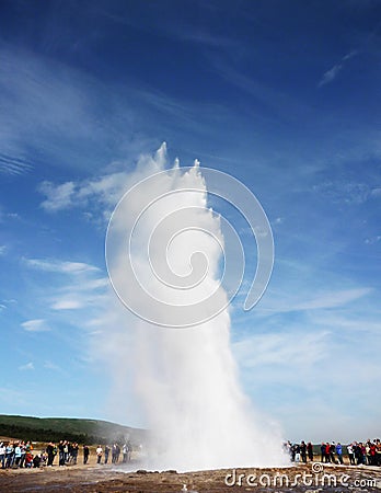 Eruption of geyser Stokkur Editorial Stock Photo