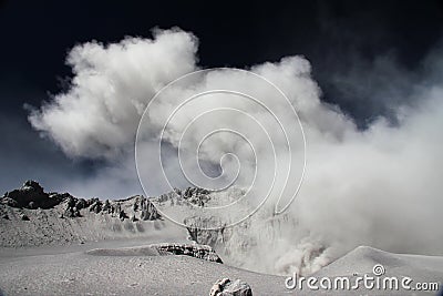 Eruption of Volcan Ubinas in Peru Stock Photo