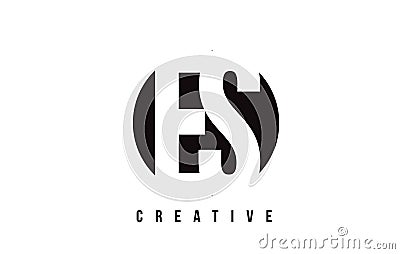 ES E S White Letter Logo Design with Circle Background. Vector Illustration