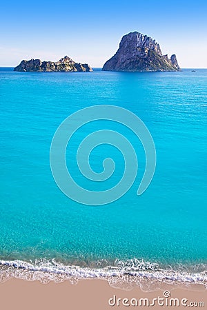 Es vedra island of Ibiza view from Cala d Hort Stock Photo