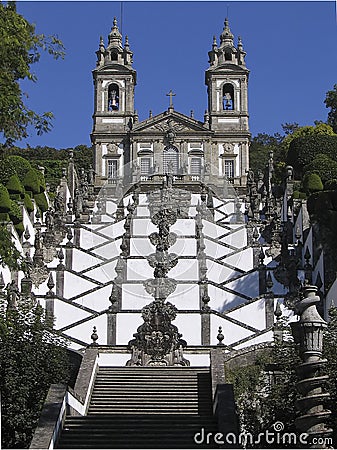 Escadaria da Igreja de Bom Jesus de Braga - Portugal Stock Photo