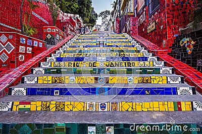 Escadaria Selaron, Rio de Janeiro, Brazil Editorial Stock Photo