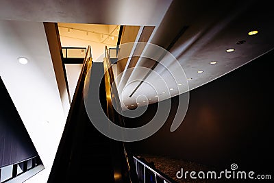 Escalator in the Hirshhorn Museum, Washington, DC. Editorial Stock Photo