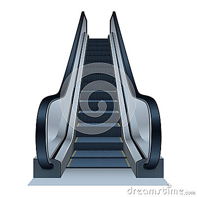 Escalator icon, realistic style Vector Illustration