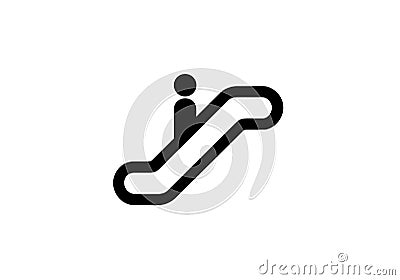 Escalator Icon for use with signs or buttons Stock Photo