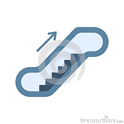 Escalator icon vector image. Vector Illustration