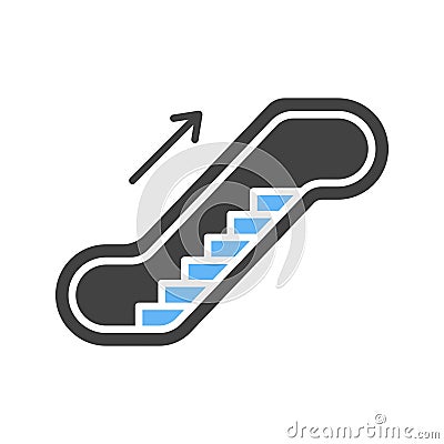 Escalator icon vector image. Vector Illustration