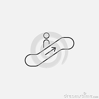 Escalator icon vector, outline illustration Vector Illustration