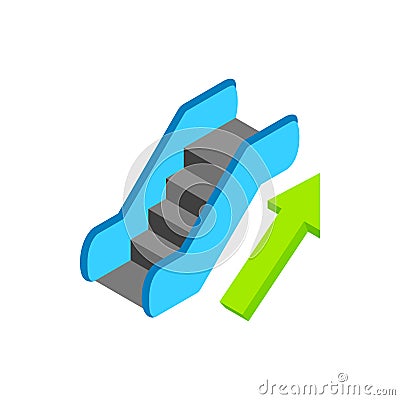 Escalator isometric 3d icon Vector Illustration