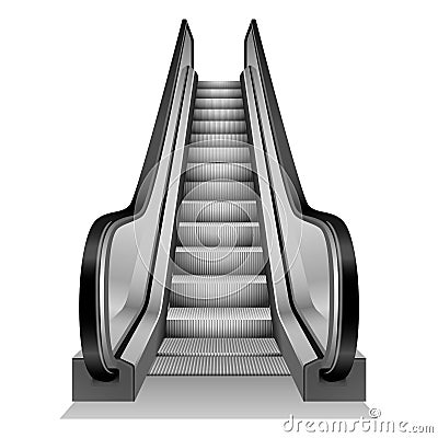 Escalator mockup, realistic style Vector Illustration