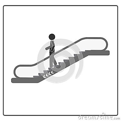 Escalator icon. Simple vector illustration of escalator Vector Illustration