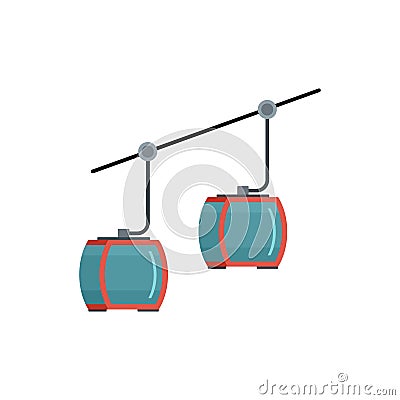 Escalator for skiers icon, flat style Cartoon Illustration