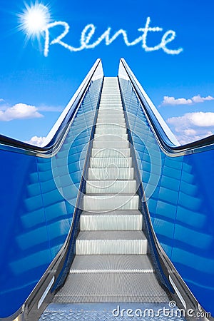 Escalator sky rente german retirement Stock Photo