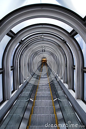 Escalator taken at the Umeda Sky Building Stock Photo