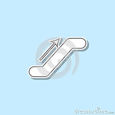 Escalator upstairs sticker icon. Simple thin line, outline vector of web icons for ui and ux, website or mobile application Stock Photo