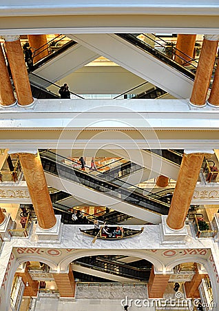Escalators and shopping center Editorial Stock Photo